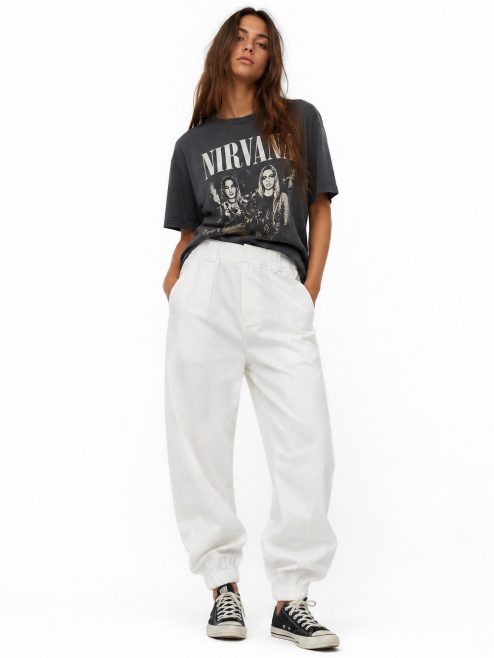 I.AM.GIA Cobain Pants White XS NWT High Rise Jogger Y2K Streetwear